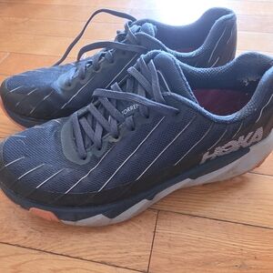Hoka Navy and Orange Mesh Running Shoes